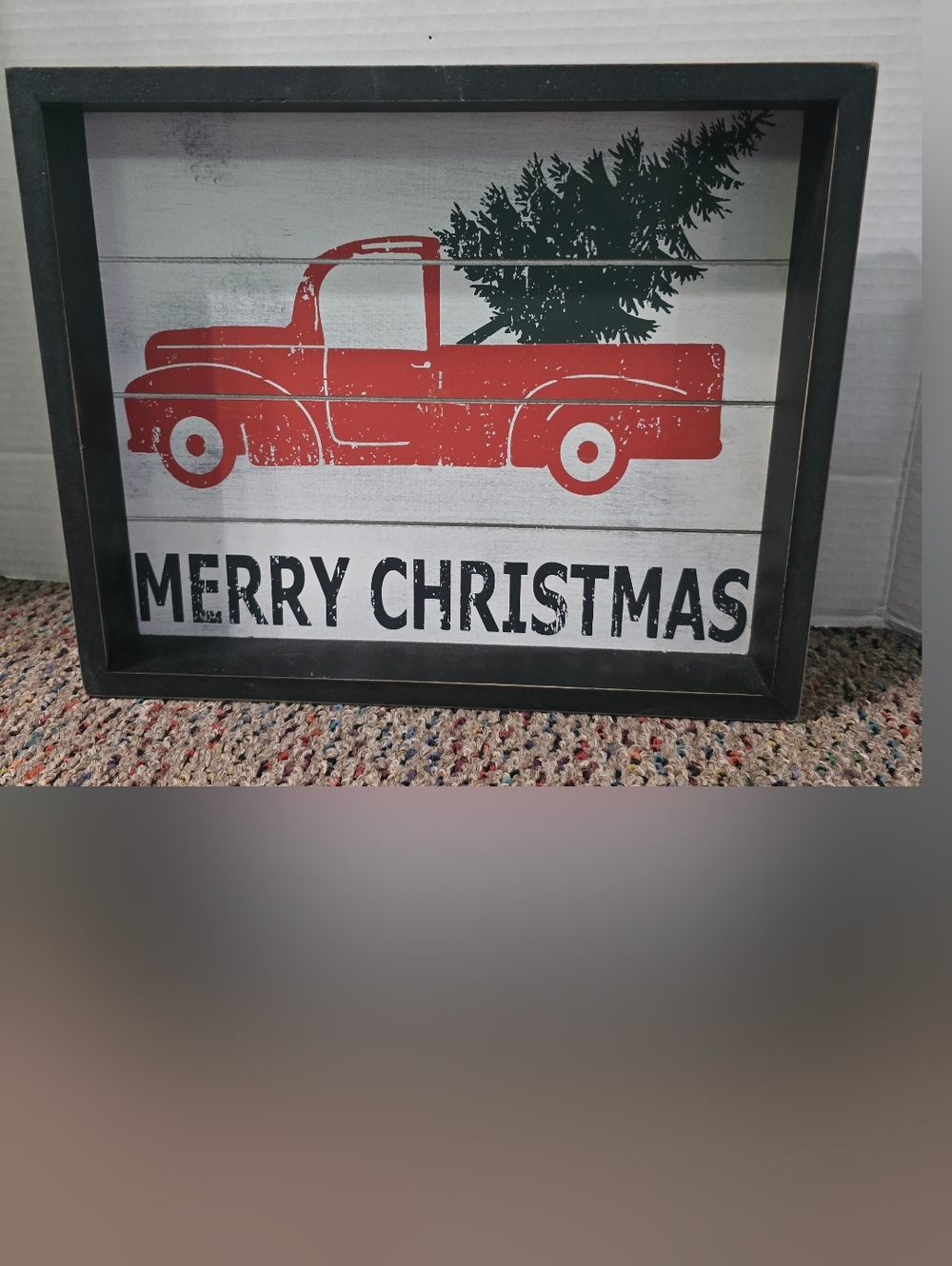 Merry Christmas Quill To Paper Sixtrees Wood Wall Art Decor Red Truck Xmas Tree